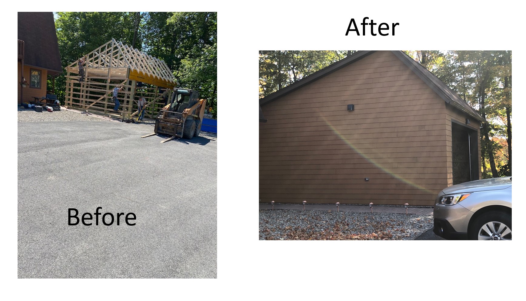 The Garage before and after